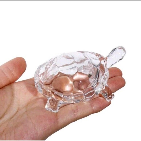 New Tortoise Crystal Glass Turtle Figurine Clear Feng Shui Peace - Picture 2 of 7